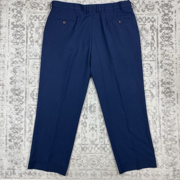 Haggar Men's Premium Khaki Classic Fit Expandable Waist Navy Blue Pants 42x32 - Picture 5 of 5